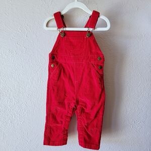 Hanna Andersson Red Corduroy Overalls 75cm